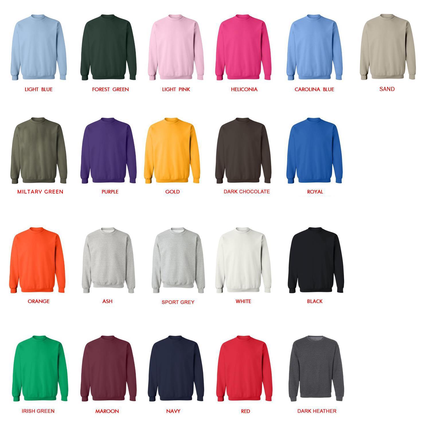 sweatshirt color chart - Grimm Merch