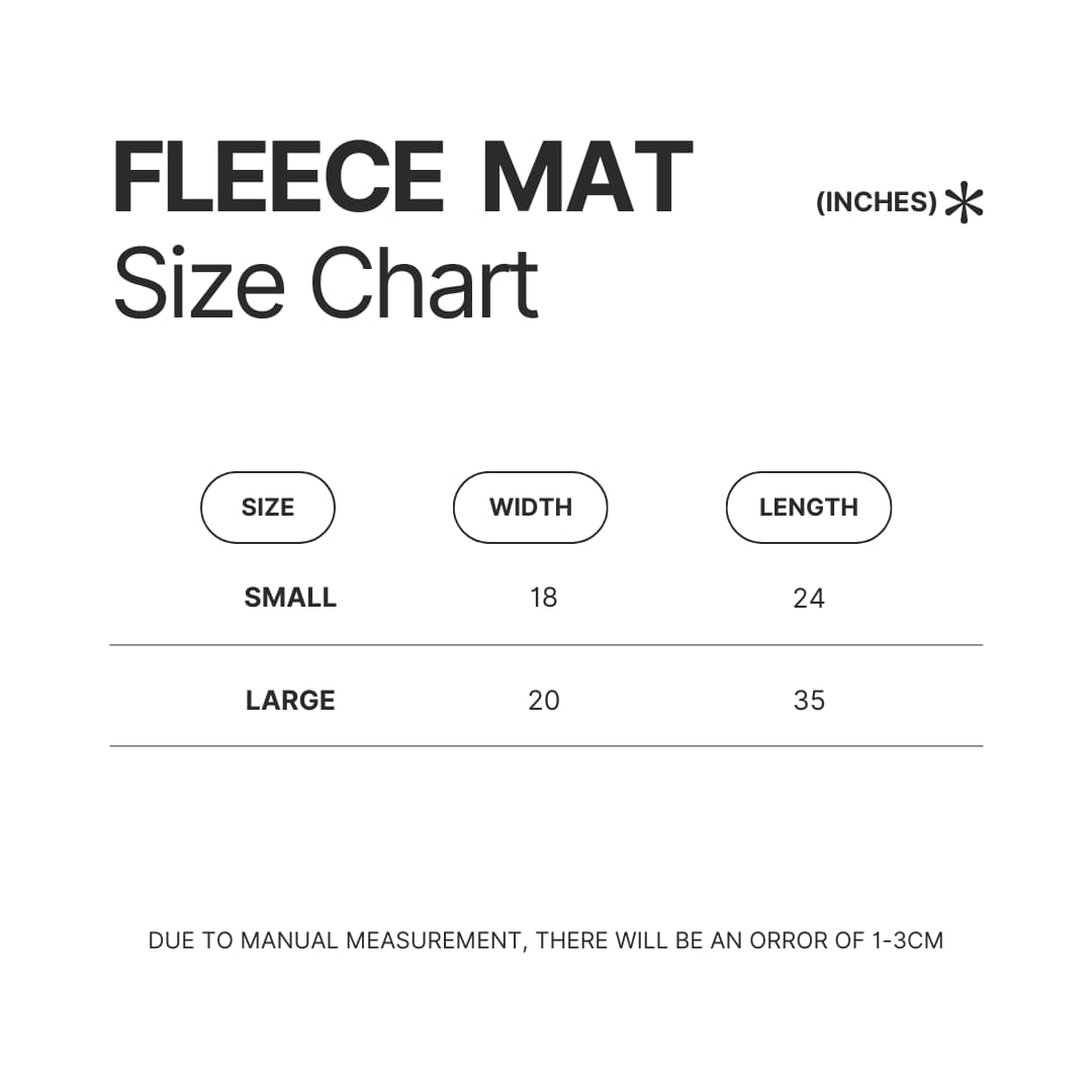 Fleece Mat Size Chart - Grimm Merch